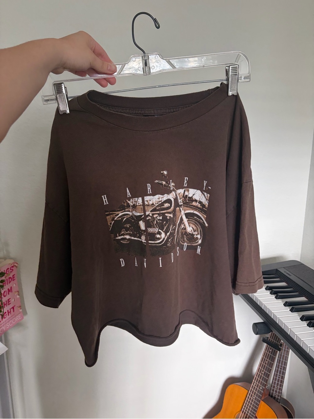 Vintage Harley-Davidson Brown Graphic Crop Tee